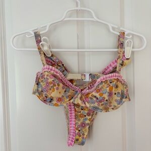Blackbough Claire Pink & Yellow Underwire Bikini Set